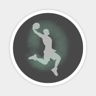 Basketball Player Dunking Sprayed Green Magnet